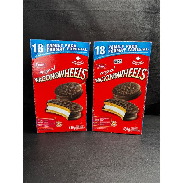 2 Boxes of Dare Original Wagon Wheels - 18pcs Per Box - New