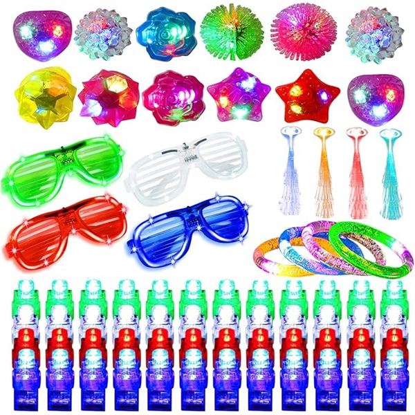 72PC LED Light-Up Party Set/Glow-In-the-Dark Party Supplies - Brand New