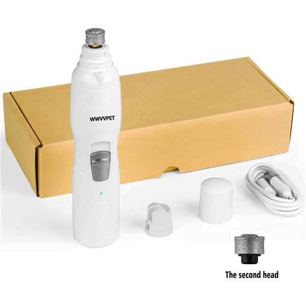 1 Electric Pet Nail Trimmer w/ LED Light; Low-Noise/Painless Pet Grooming Tool; Rechargeable - New