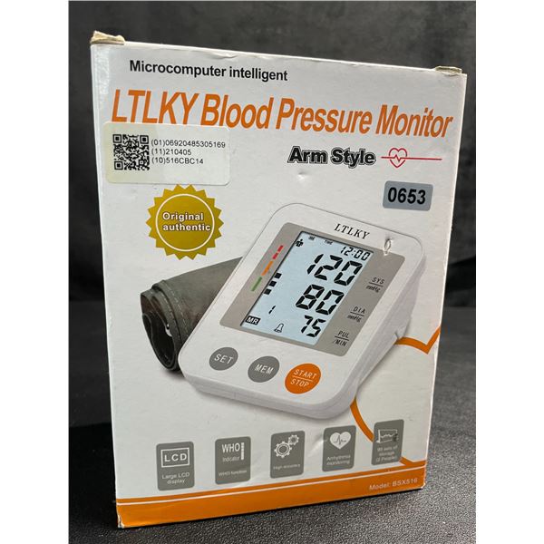 1 LTLKY Electronic Automatic Arm-Type Blood Pressure Monitor w/ LCD Display - Brand New