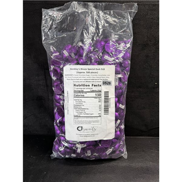 1 Hershey's Kisses Special Dark 5LB Bag of Chocolate Candy April. 500pcs - New