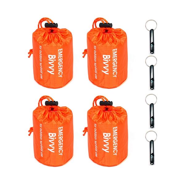 1 4-Pack of Bivvy Emergency Outdoor Survival Blankets 84"x36" - New
