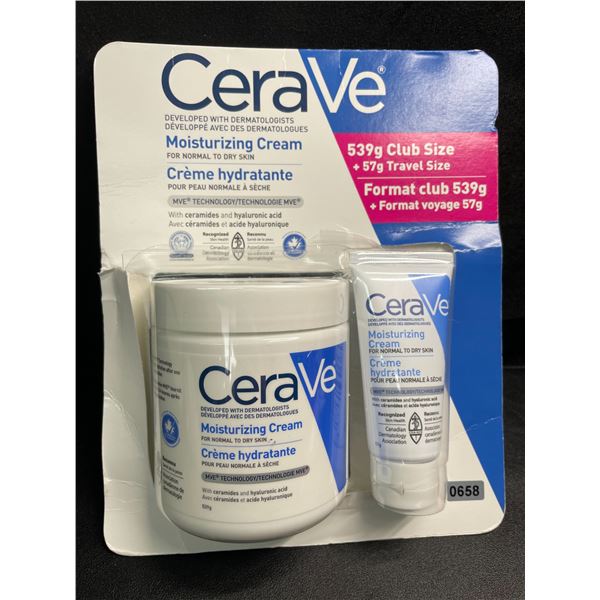 1 CeraVe Moisturizing Cream Set - 529g Club Size & 57g Travel Size - New