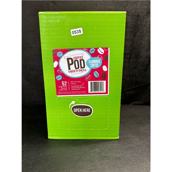 1 Box of 52 Coffee Pods Variety Pack - Flavoured Coffee - New