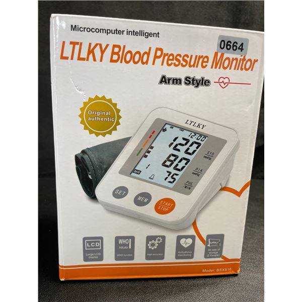 1 LTLKY Electronic Automatic Arm-Type Blood Pressure Monitor w/ LCD Display - Brand New