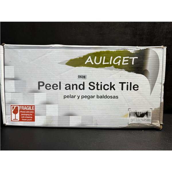 1 Box of 100pcs Black Slate Style Auliget Peel and Stick Tiles - New DMG Box