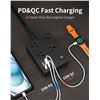 Image 4 : 1 Power Strip Bar/Surge Protector w/ 6FT Cord; 4 Outlets; 20W PD Fast USB-C Charging - New