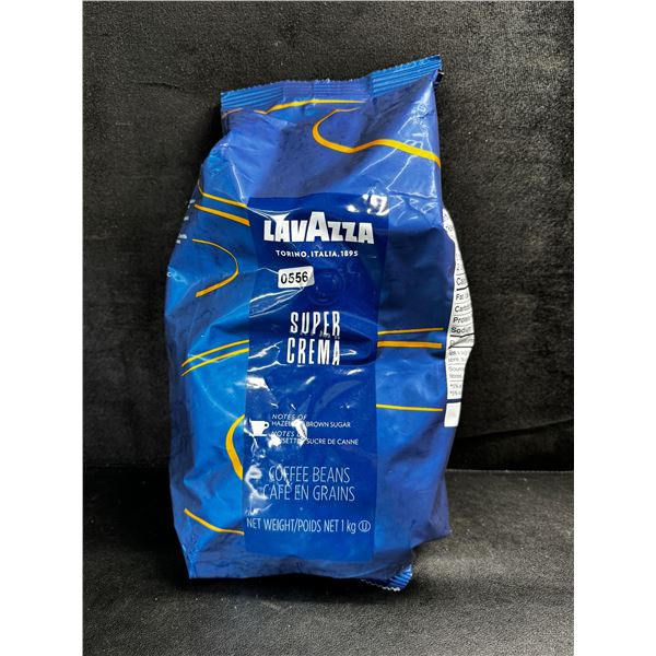 1 1KG Bag of Lavazza Super Crema Coffee Beans with Notes of Hazelnut and Brown Sugar - New