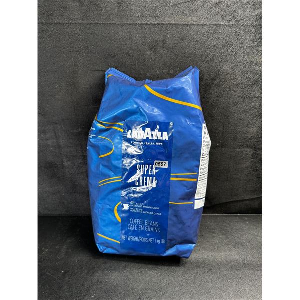 1 1KG Bag of Lavazza Super Crema Coffee Beans with Notes of Hazelnut and Brown Sugar - New