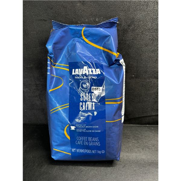 1 1KG Bag of Lavazza Super Crema Coffee Beans with Notes of Hazelnut and Brown Sugar - New