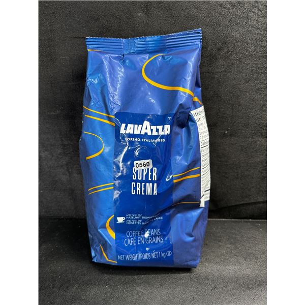 1 1KG Bag of Lavazza Super Crema Coffee Beans with Notes of Hazelnut and Brown Sugar - New