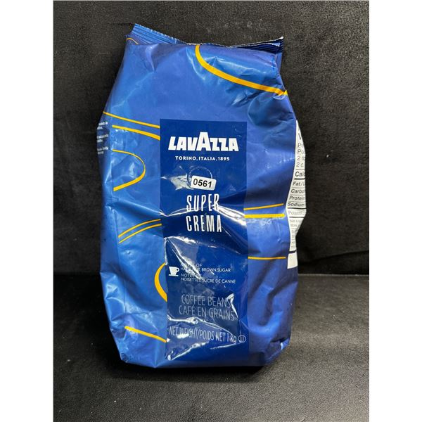 1 1KG Bag of Lavazza Super Crema Coffee Beans with Notes of Hazelnut and Brown Sugar - New