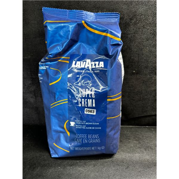 1 1KG Bag of Lavazza Super Crema Coffee Beans with Notes of Hazelnut and Brown Sugar - New
