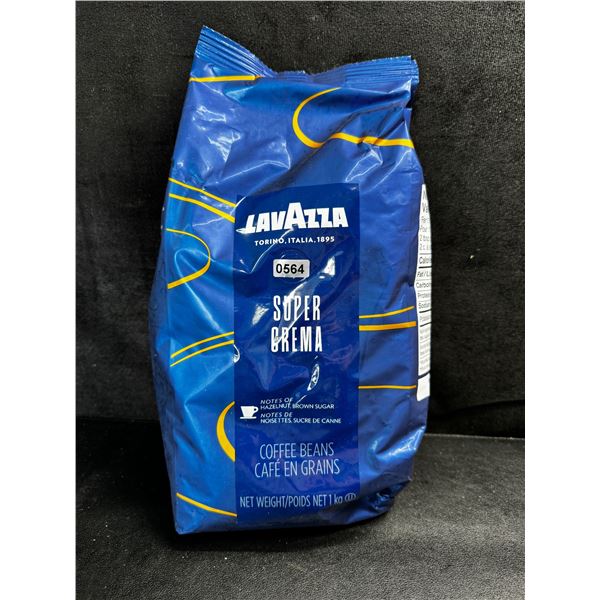 1 1KG Bag of Lavazza Super Crema Coffee Beans with Notes of Hazelnut and Brown Sugar - New