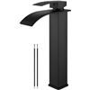 Image 1 : 1 Matte Black Tall Waterfall Bathroom Faucet - Single Hole/Single Handle Faucet - New in Box!