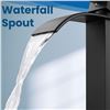 Image 7 : 1 Matte Black Tall Waterfall Bathroom Faucet - Single Hole/Single Handle Faucet - New in Box!