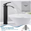 Image 5 : 1 Matte Black Tall Waterfall Bathroom Faucet - Single Hole/Single Handle Faucet - New in Box!