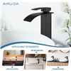 Image 6 : 1 Matte Black Tall Waterfall Bathroom Faucet - Single Hole/Single Handle Faucet - New in Box!