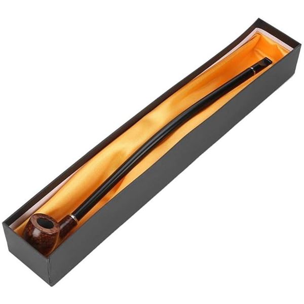 1 Long-Handle 16" Wooden Smoking Pipe/Tobacco Pipe with Gift Box - New