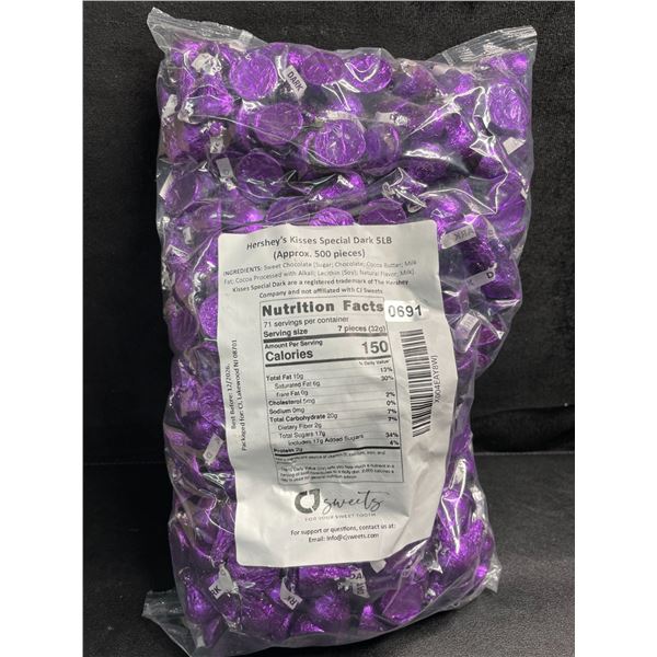 5LB Bag of Hershey's Kisses Special Dark Chocolates (Approx. 500 Pieces) BB:12/2026