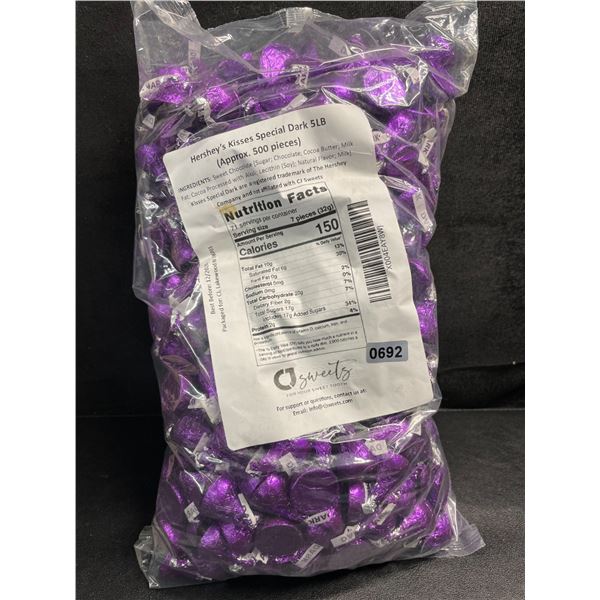 5LB Bag of Hershey's Kisses Special Dark Chocolates (Approx. 500 Pieces) BB:12/2026
