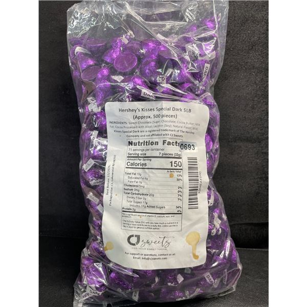 5LB Bag of Hershey's Kisses Special Dark Chocolates (Approx. 500 Pieces) BB:12/2026