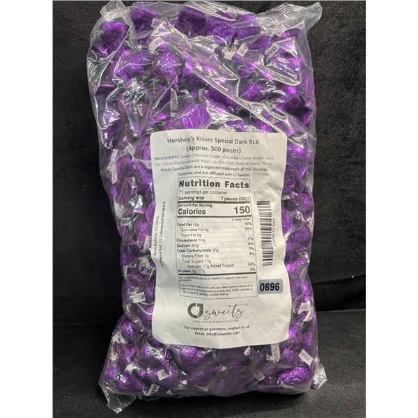 5LB Bag of Hershey's Kisses Special Dark Chocolates (Approx. 500 Pieces) BB:12/2026