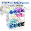 Image 6 : 4-Tier Stackable Plastic Water Bottle Organizer Rack; For Water, Wine, Drinks (Holds 16 Bottles) New