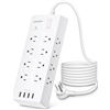 Image 1 : 1 16-Outlet Power Strip Bar/Surge Protector with USB Ports & 6FT Cord - Brand New