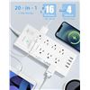 Image 5 : 1 16-Outlet Power Strip Bar/Surge Protector with USB Ports & 6FT Cord - Brand New