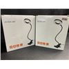 Image 1 : 2 LED Gooseneck Flexible Desk Lamps/Reading Lamps; Clamp-On Design - Brand New