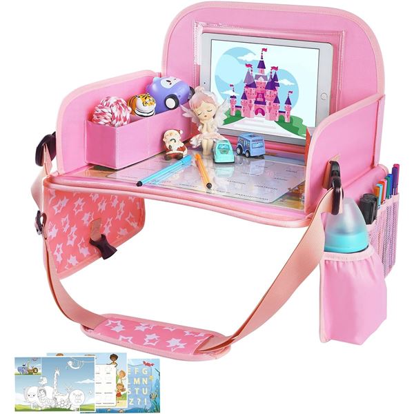 1 Menzoke Kids Travel Activity Tray/Car Seat Lap Tray/Tablet Holder Tray - New