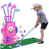 Image 1 : 1 Kids Practice Golf Tournament Sport Set for Girls (Ages 3 ) w/ Clubs, Putting Mat, Balls, Cart