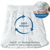 Image 8 : 1 Bamboo Cooling Queen Size Mattress Topper (60 x 80") Deep Pocket/Fitted Design - New!