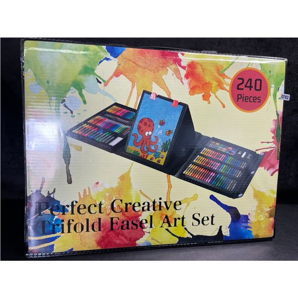 240PC Perfect Creative Trifold Easel Art Set - Contains Various Art Supplies! Brand New