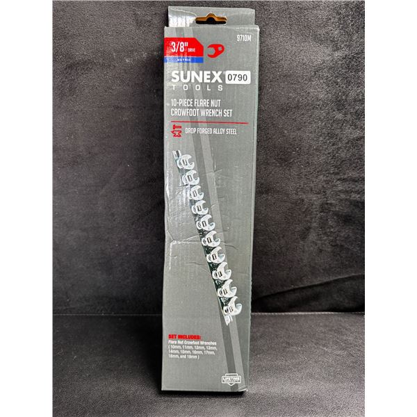 1 Sunex Tools 3/8" Drive 10-Piece Flare Nut Crows Foot Wrench Set - New