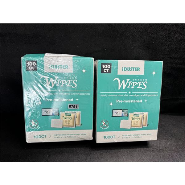 2 100ct Boxes of iDuster Screen Wipes - 200 Wipes Total! - New
