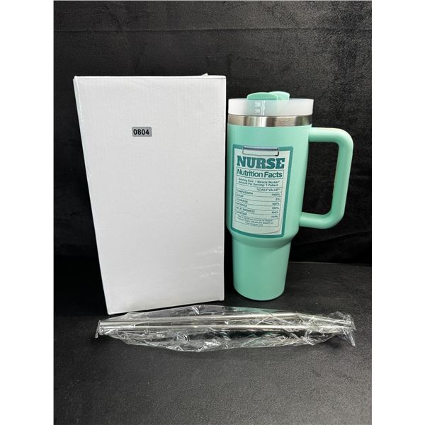 1 Large Size 40oz Everyday Tumbler with Novelty Nurse Text Nutrition Guide - New