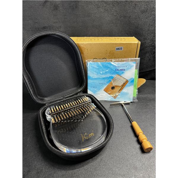 1 Epoxy Cast Musical Kalimba with Hammer and Travel Case - New