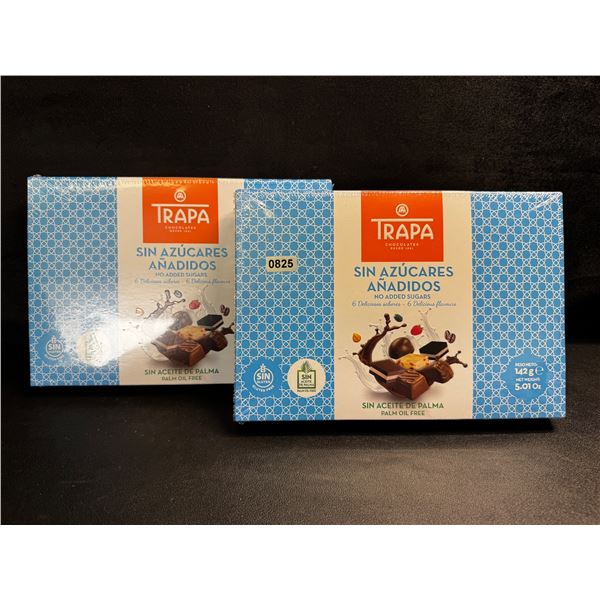 2 Boxes of No Sugar Added Trapa Chocolates Assorted Flavour Chocolate Bonbons - New