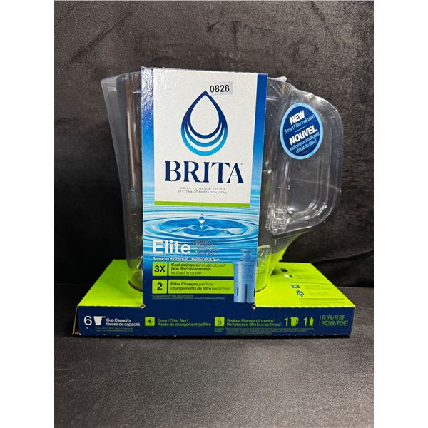 1 Brita Elite 6 Cup Capacity Smart Water Pitcher with Filtration System - New