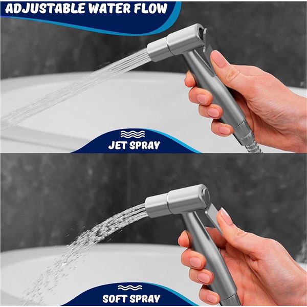 1 Handheld Faucet Bidet Sprayer Kit with Sink Water Diverter/Holster/Hose and Hardware - New