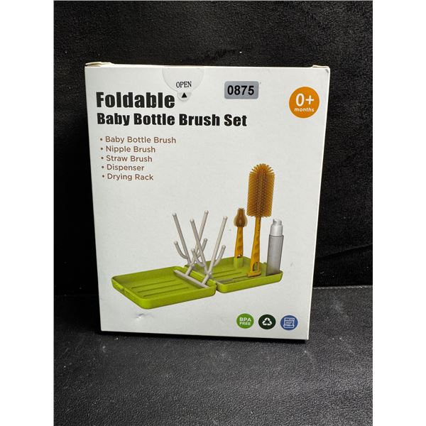 1 Foldable Baby Bottle Brush Set for Easy Bottle Cleaning - New