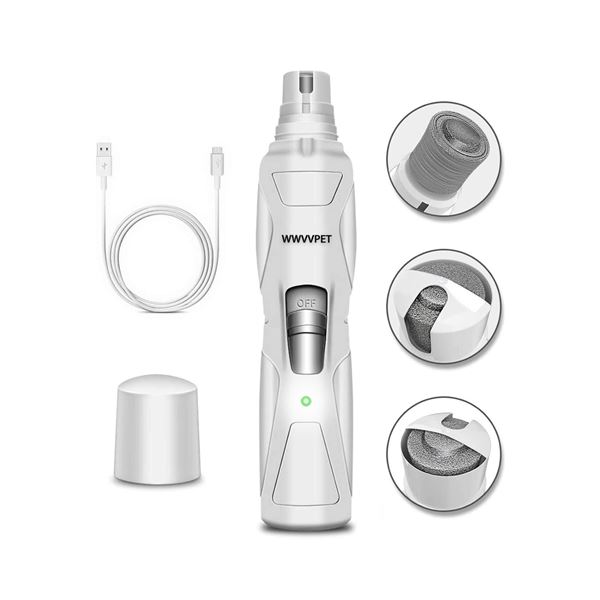 1 Electric Rechargeable Pet Nail Grinder with 6hr Work Time - New