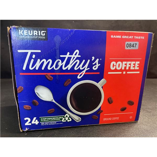 24-Pack of Timothy's Coffee K-Cup Keurig Coffee Pods - New (BB: 2025/MA/22)