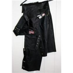 2 Black Leather Chaps