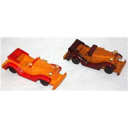 2 Hand Made Wood Cars