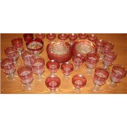 Thick Colored Glass and Plate Set