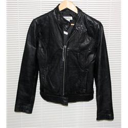 Small Calvin Klein Black Leather Coat