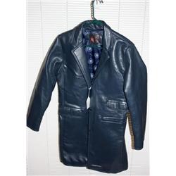 Blue GV Hand Made in Italy Leather Coat